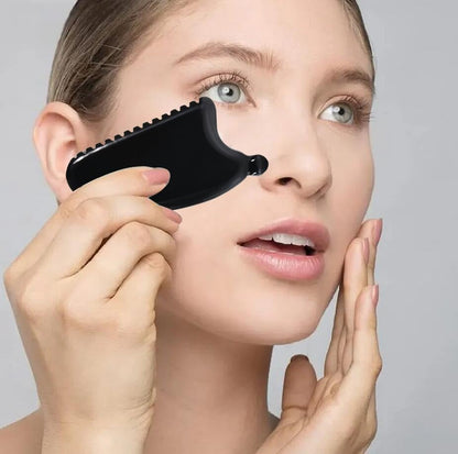 Gua Sha Facial Tools Gua Sha Stone Obsidian Gua Sha Face Stone Massager Gua Sha Facial Tool for Face Double Chin & Jawline, Face Stones Self-Skin Care Face Stone Gua Sha for Women Guasha Stone Black