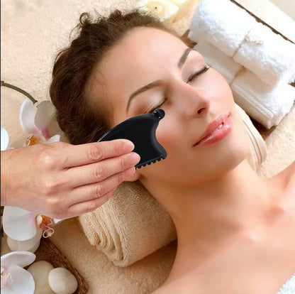 Gua Sha Facial Tools Gua Sha Stone Obsidian Gua Sha Face Stone Massager Gua Sha Facial Tool for Face Double Chin & Jawline, Face Stones Self-Skin Care Face Stone Gua Sha for Women Guasha Stone Black