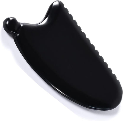 Gua Sha Facial Tools Gua Sha Stone Obsidian Gua Sha Face Stone Massager Gua Sha Facial Tool for Face Double Chin & Jawline, Face Stones Self-Skin Care Face Stone Gua Sha for Women Guasha Stone Black